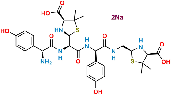 Amoxicillin Open Ring Decarboxylated Dimer Disodium salt