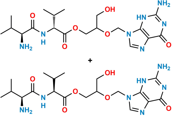 Valganciclovir N-Valyl Impurity - (Mixture of Amide Diastereoisomer -1 & 2)