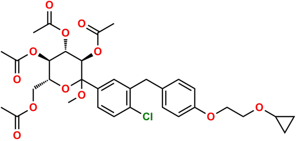 Bexagliflozin O-Methyl Tetraacetyl Impurity